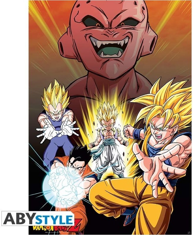Dragon Ball Z - Affiche Majin Buu vs Super Saiyans  - Goodies DBZ