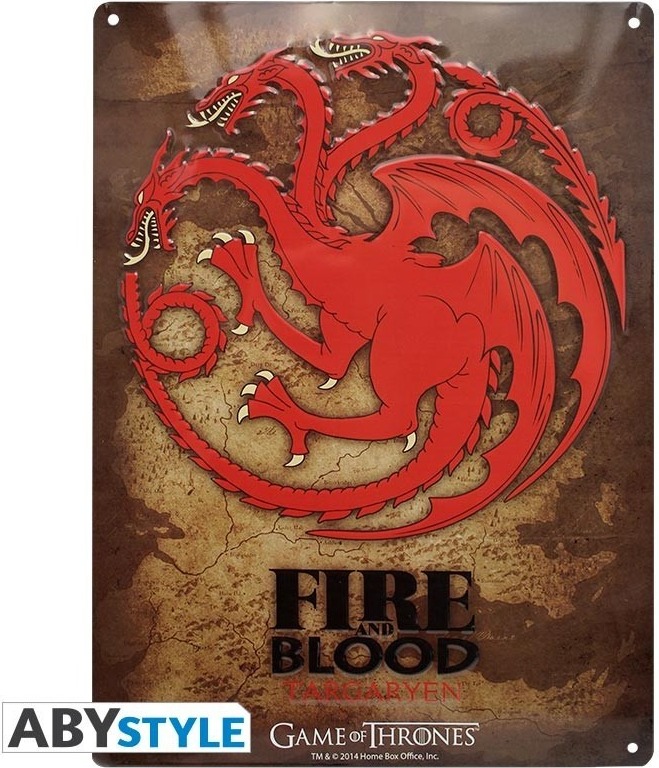 Plaque Métal Targaryen  - CINÉMA & SÉRIES TV