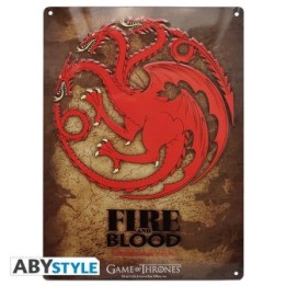 Plaque Métal Targaryen  - CINÉMA & SÉRIES TV