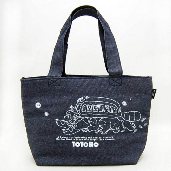 Sac Cabas style Jeans Chat Bus  -  TOTORO - GHIBLI
