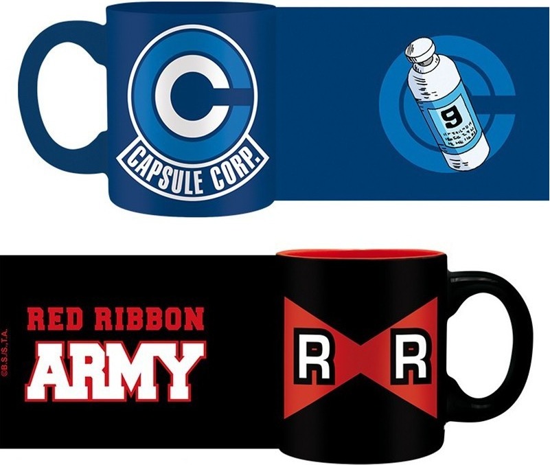 Set 2 mini Mugs Capsule Corp & Ruban Rouge  -  DRAGON BALL Z