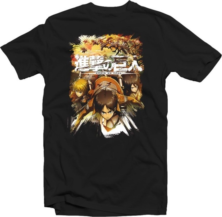 L'attaque des Titans - T-Shirt Crew Fight Noir  - L'ATTAQUE DES TITANS