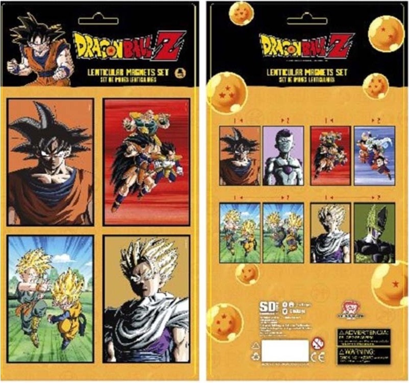 Dragon Ball Z - Set 4 de Magnets Lenticulaire  -  DRAGON BALL Z
