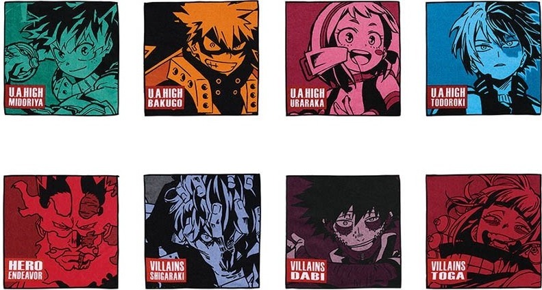 My Hero Academia - lot 8 serviettes à main  - My Hero Academia