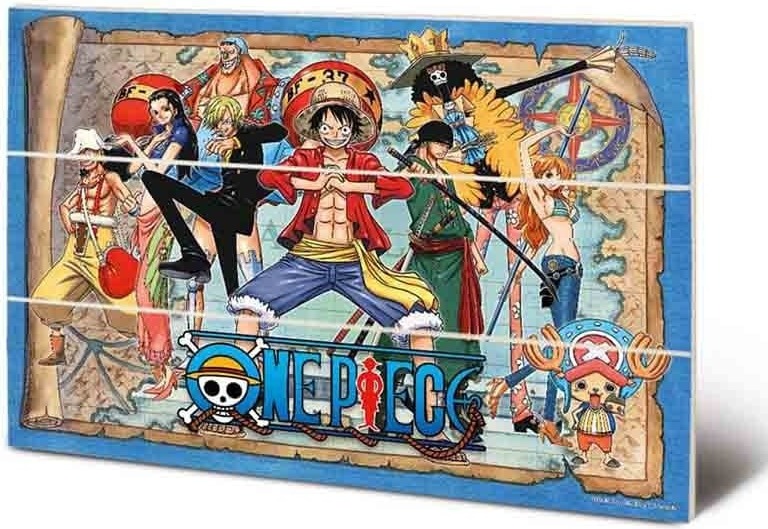 One Piece - Tableau en bois Straw Hat Pirates Map  -  ONE PIECE