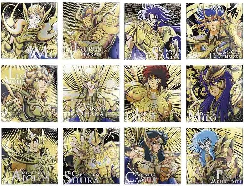 Saint Seiya - Set 12 planches illustrées Métalliques - Ichiban Kuji  -  SAINT SEIYA