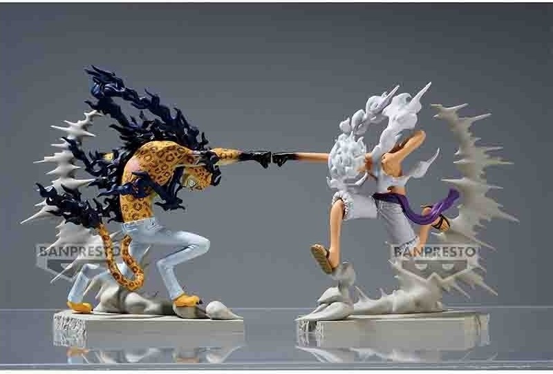 One Piece - Set 2 Figurines Luffy vs Rob Lucci - Senkozekkei  -  ONE PIECE