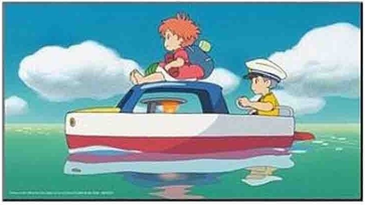 Ponyo sur la Falaise - Tableau Ponyo et Sosuke  -  TOTORO - GHIBLI