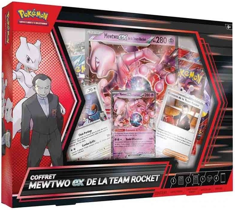 Pokémon - Coffret Mewtwo EX de la Team Rocket 4 Boosters  - Cartes à collectionner