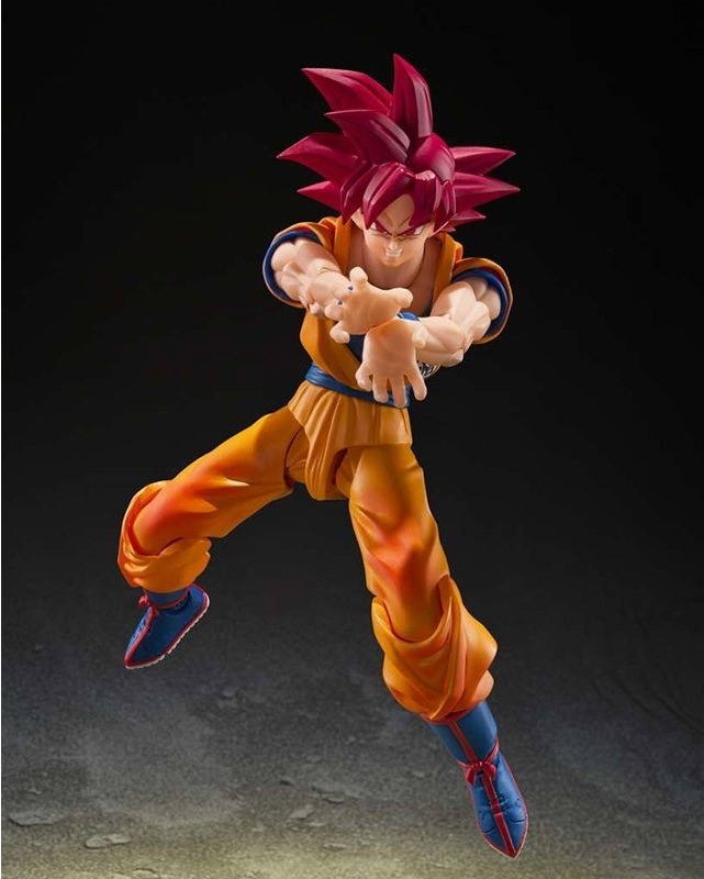 Dragon Ball Super - Figurine Son Goku saiyan god - s.h.figuarts  -  DRAGON BALL Z
