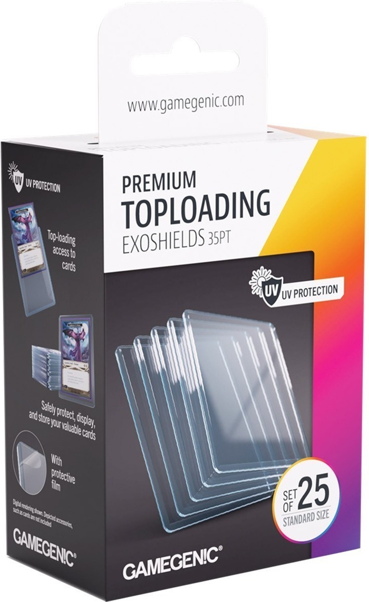 Toploader Exoshields 35 pt Transparent pack de 25 - Taille Standard  - Cartes à collectionner