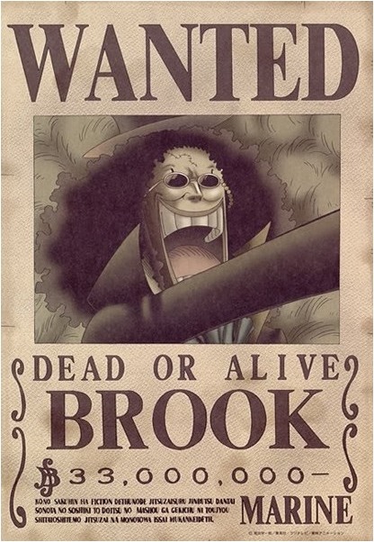 One piece - Affiche Wanted de Brook  - Posters & Affiches